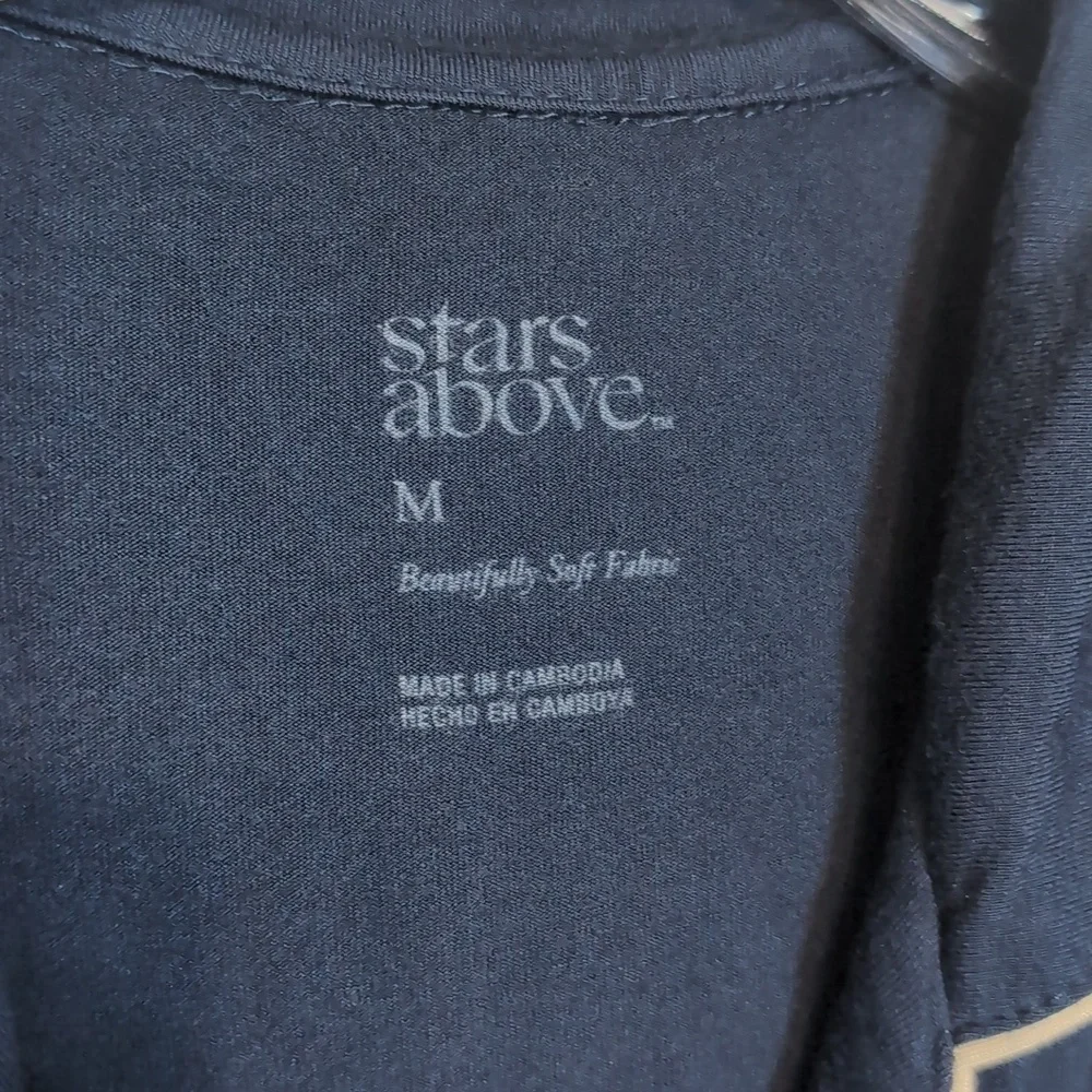 Stars Above Soft Long Sleeve Button Down Nightgown Pajamas Lounge - Picture 2 of 4